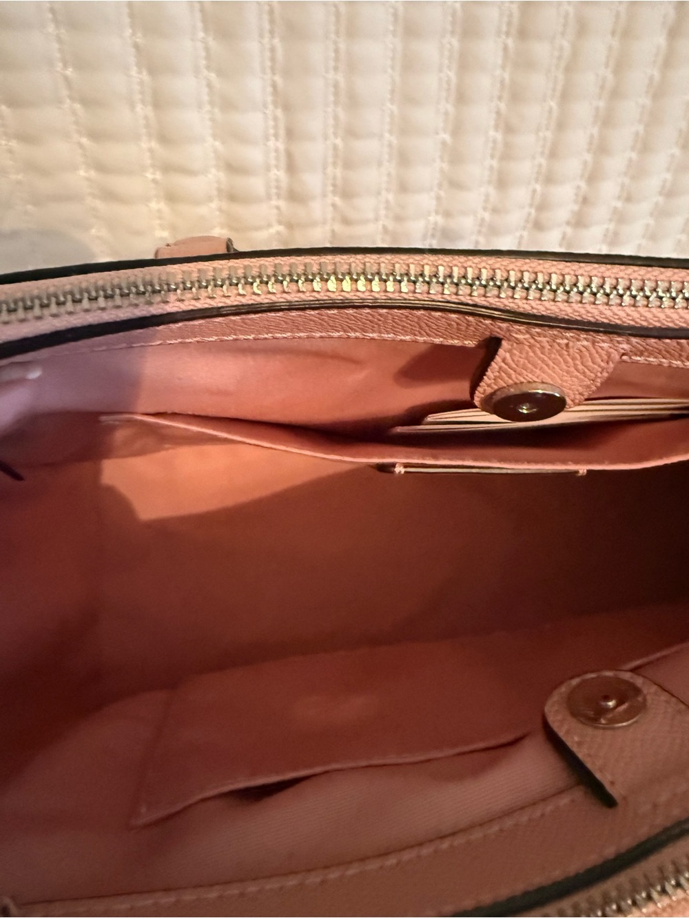 COACH - NWOT - Blush Pink Leather Satchel with Top Handles - Picture 3 of 5